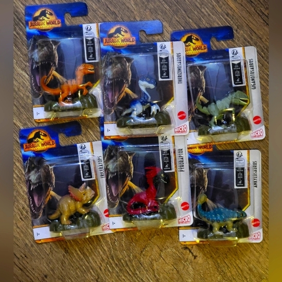 MATTEL Micro Collection JURASSIC WORLD Dominion Dinosaurs complete set - Picture 1 of 8